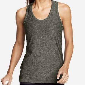 Womens Eddie Bauer Infinity Ribtrim Racerback Tank Top Green/Gray - Sz XL